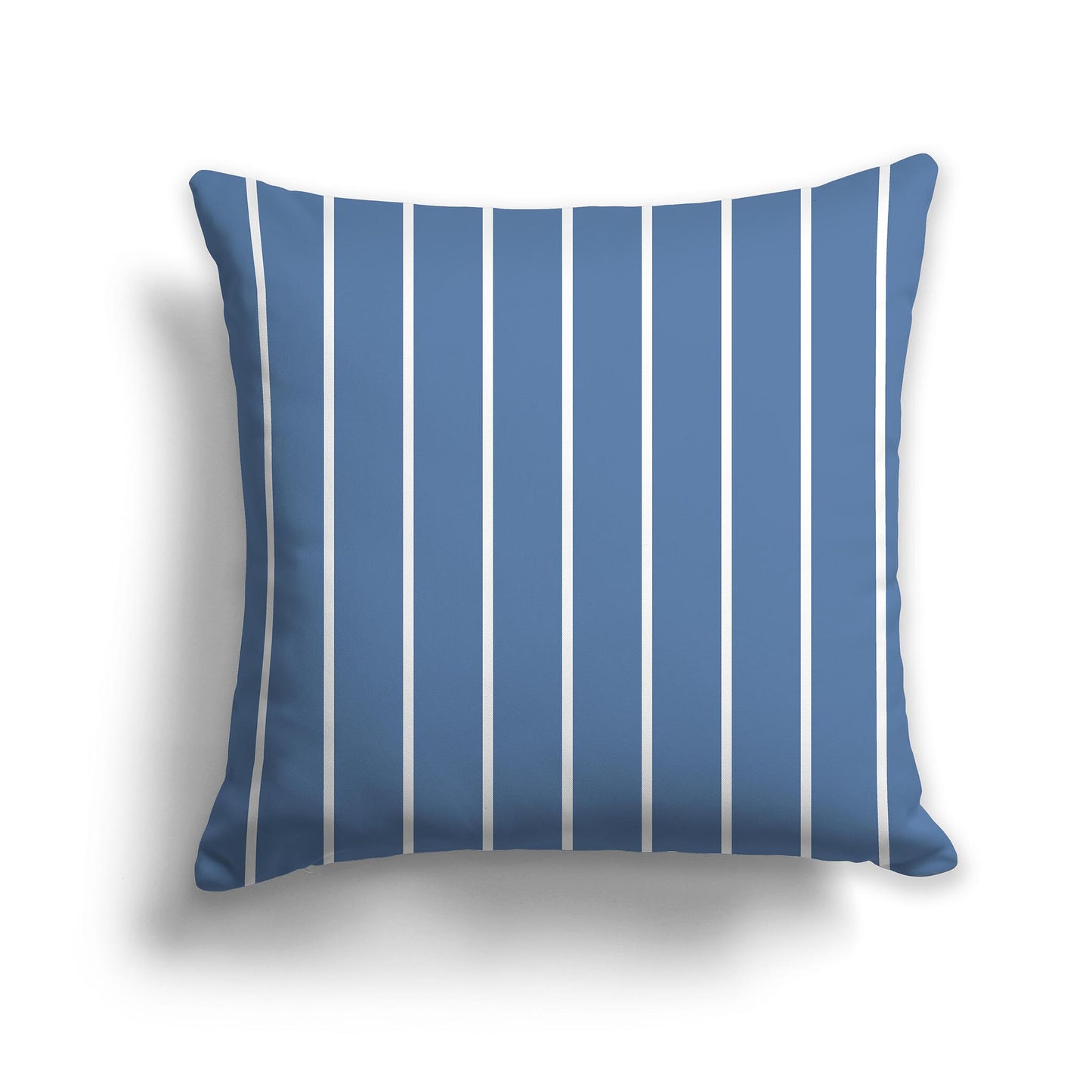 Square Throw Pillow with Blue and white Stripe Pattern