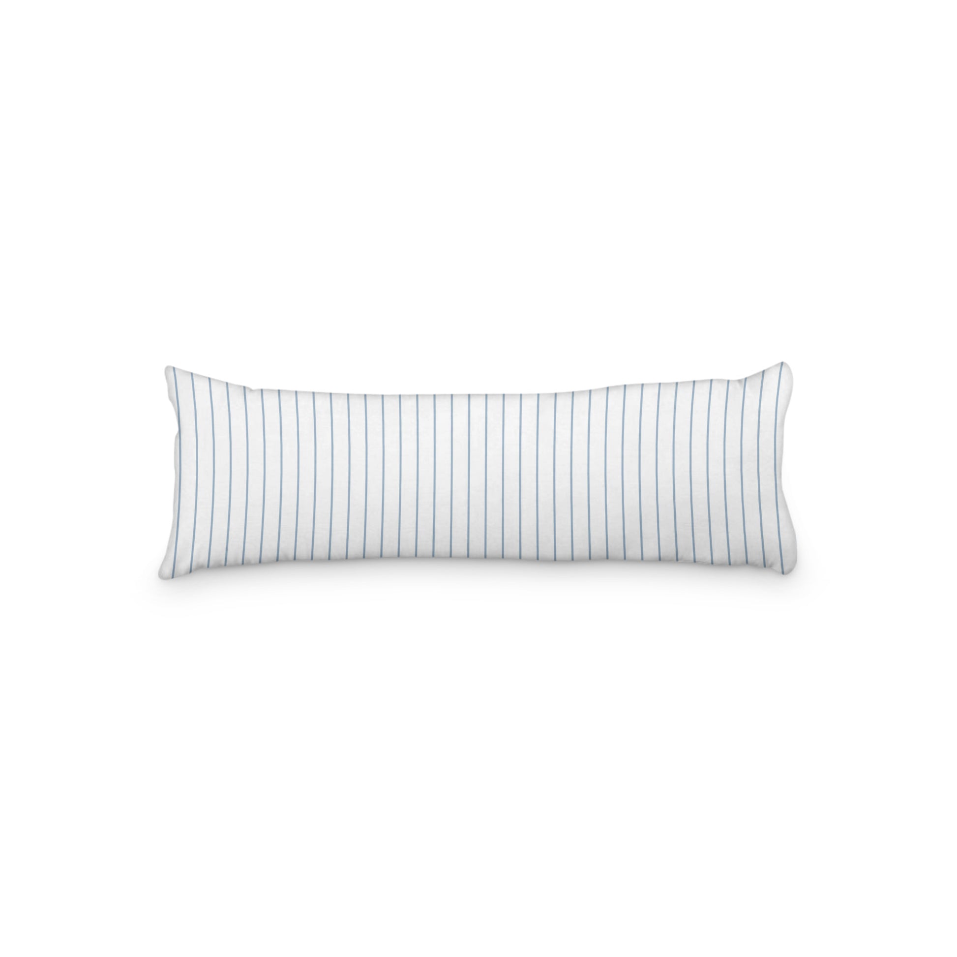 White Microfiber Body Pillow with Fine Blue Stripes, MFBP-1231-151,  20 x 54 inches