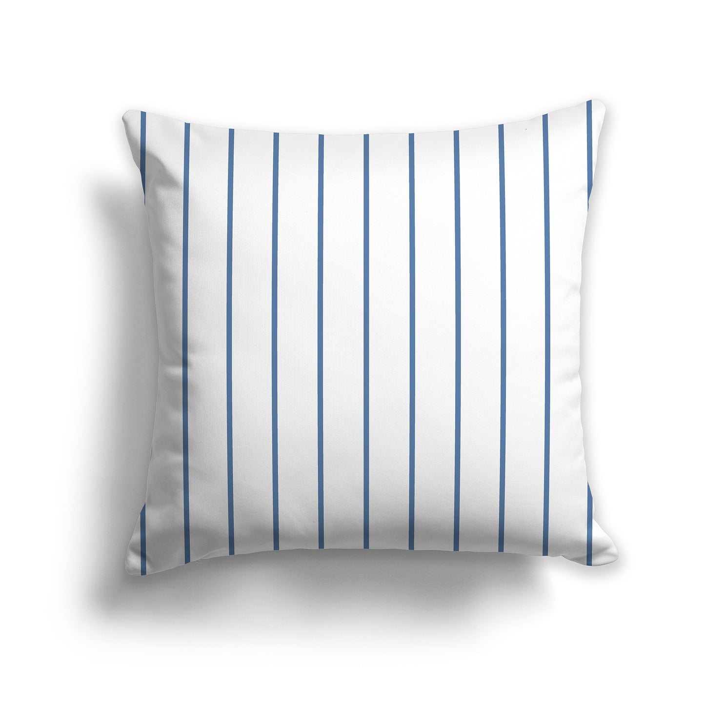 16 inch Throw Pillow with Blue and White Thin Vertical Stripe Pattern