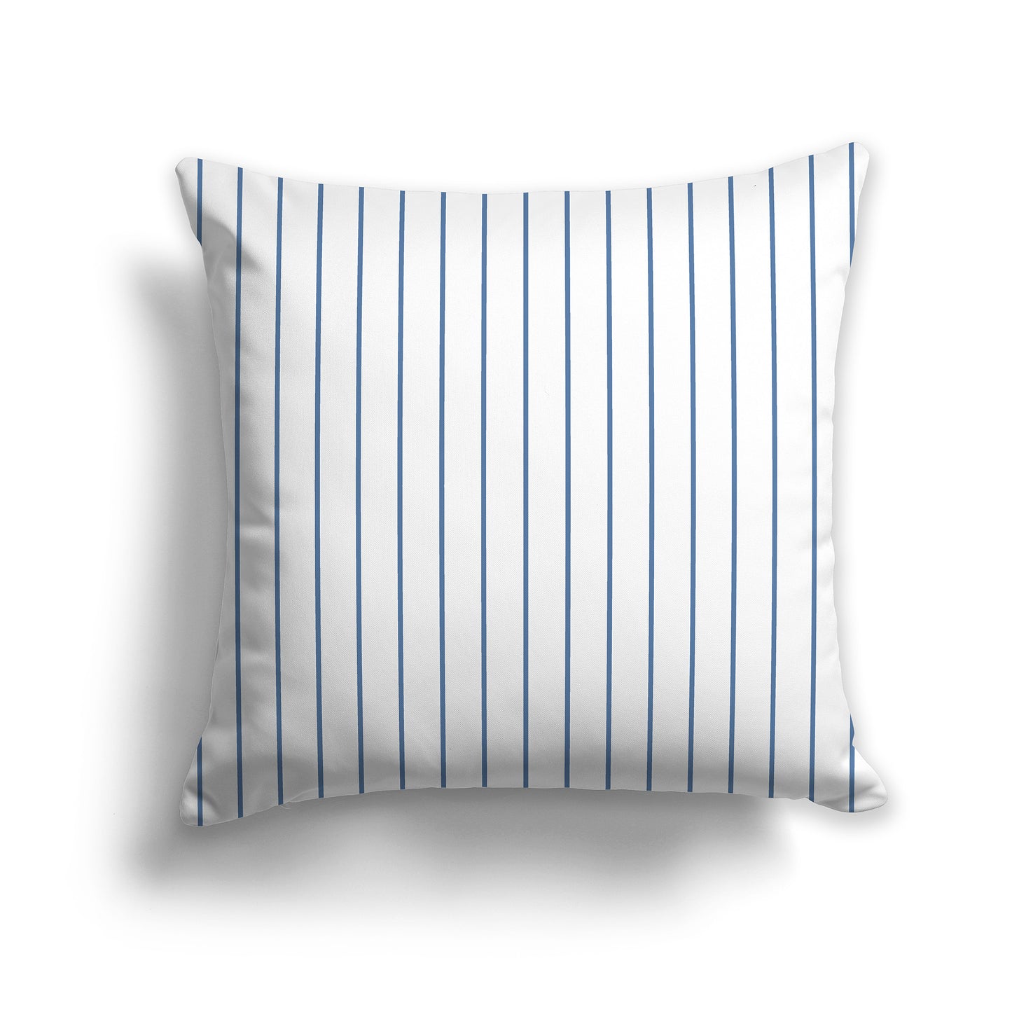 26 inch Throw Pillow with Blue and White Thin Vertical Stripe Pattern