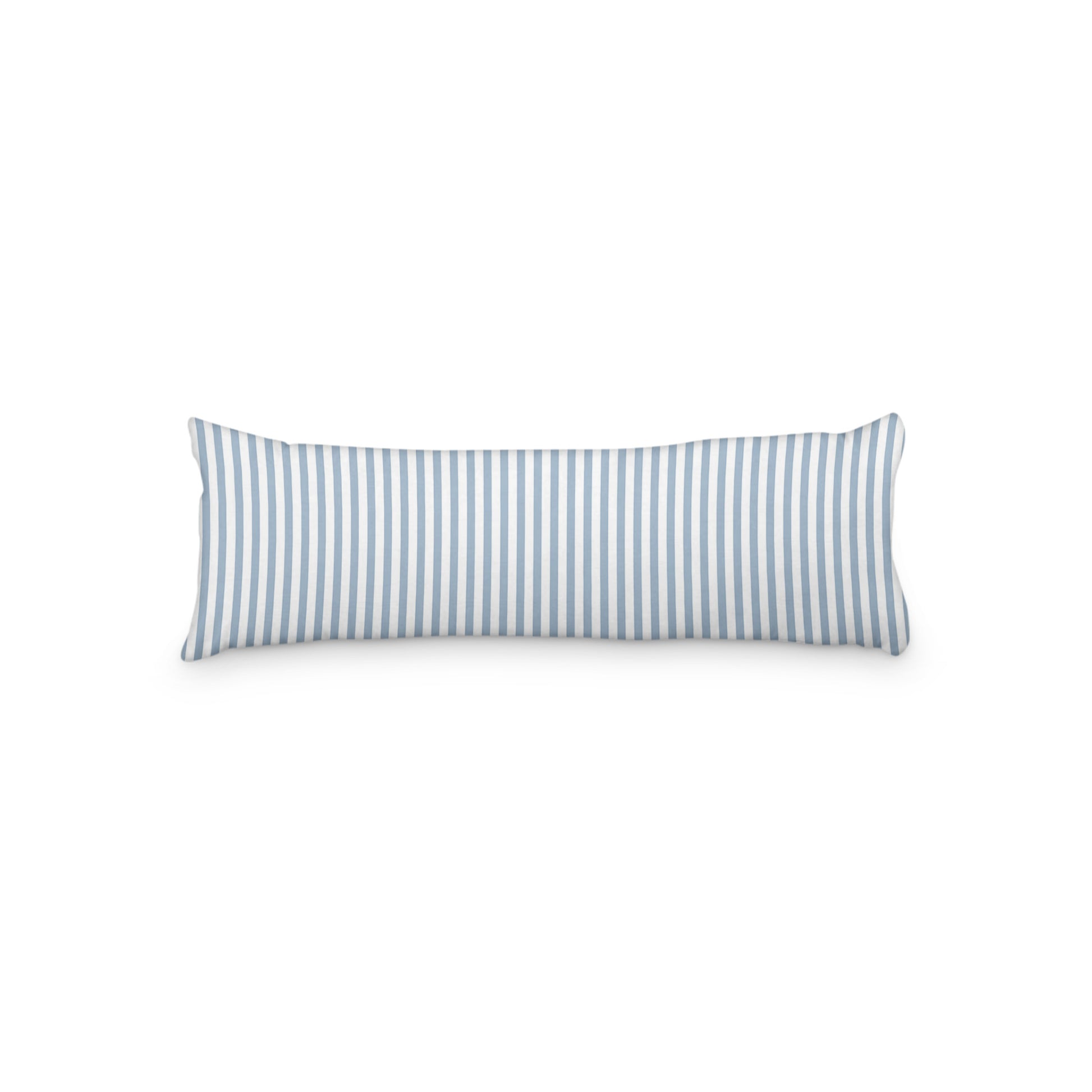White Microfiber Body Pillow with Thin Blue Bars, MFBP-1231-241,  20 x 54 inches