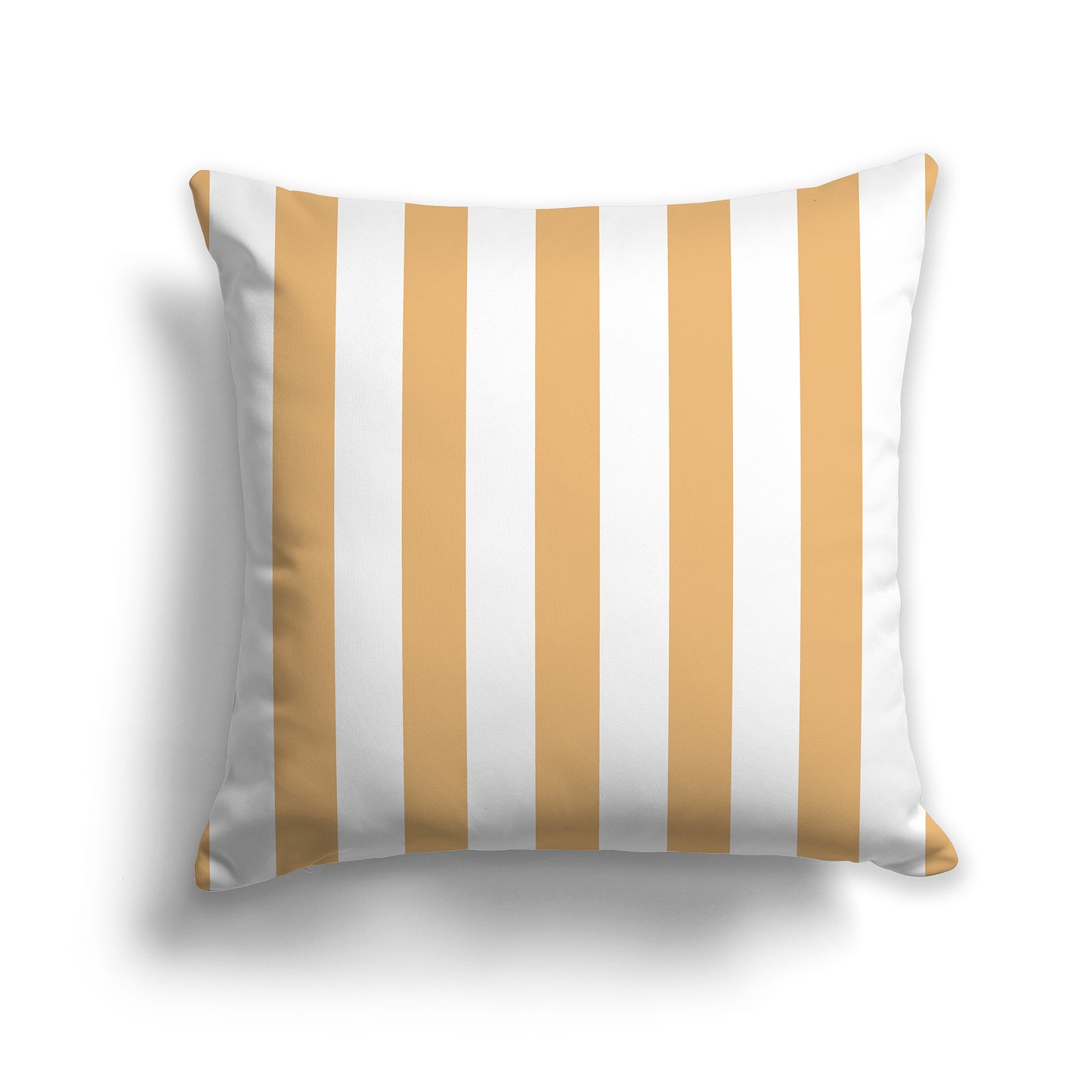 16 inch Throw Pillow with Thick Orange and White Vertical Bars
