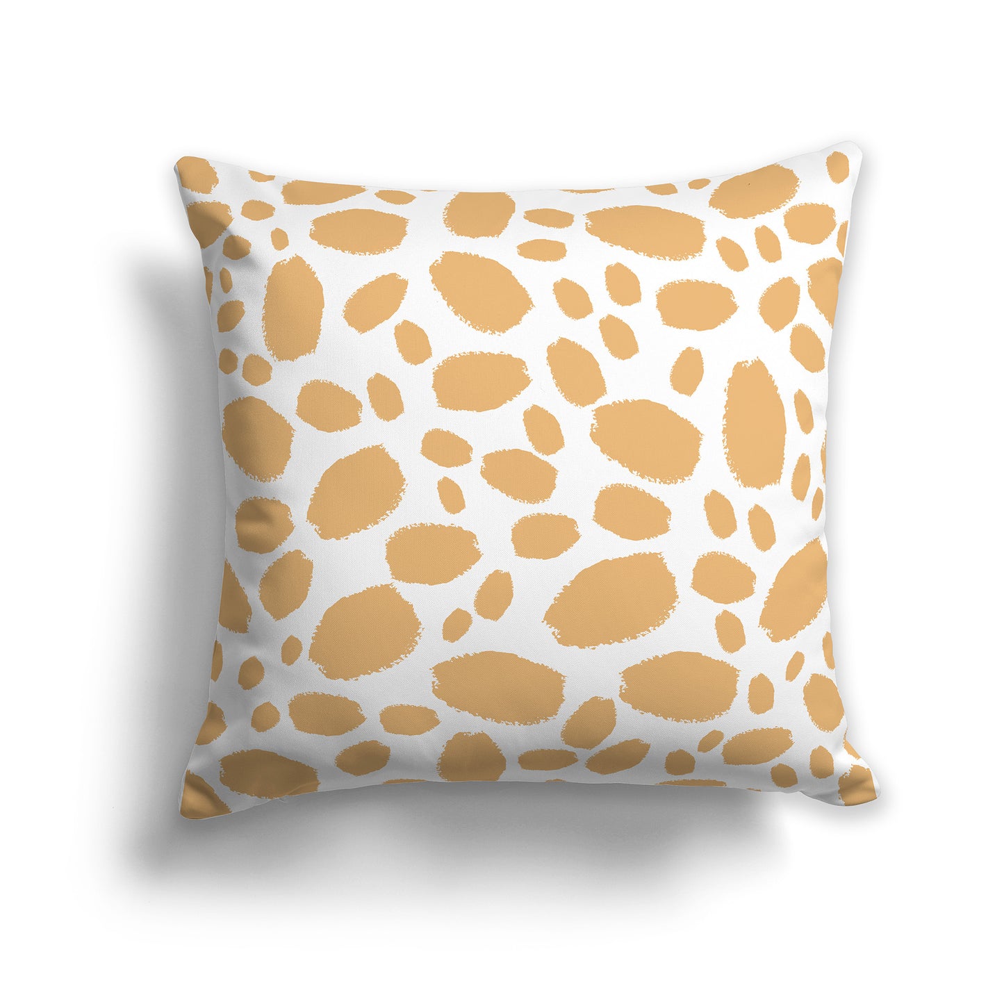16 inch Throw Pillow with Orange and White Paint Dab Pattern