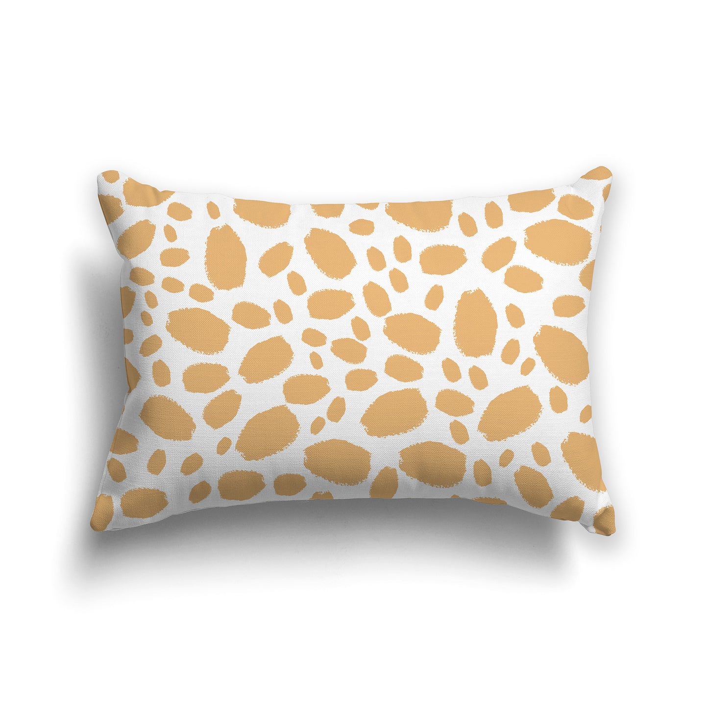 20x14 inch Lumbar Throw Pillow with Orange and White Paint Dab Pattern