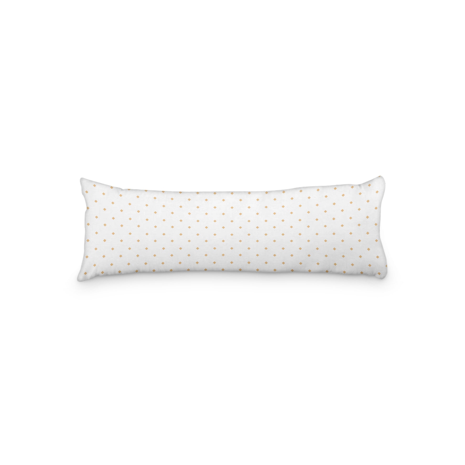 White Microfiber Body Pillow with Pale Orange Diamonds, MFBP-1232-101,  20 x 54 inches