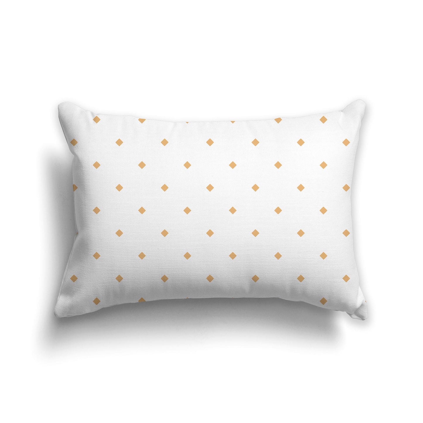 20x14 inch Lumbar White Throw Pillow with Large Orange Diamond Pattern