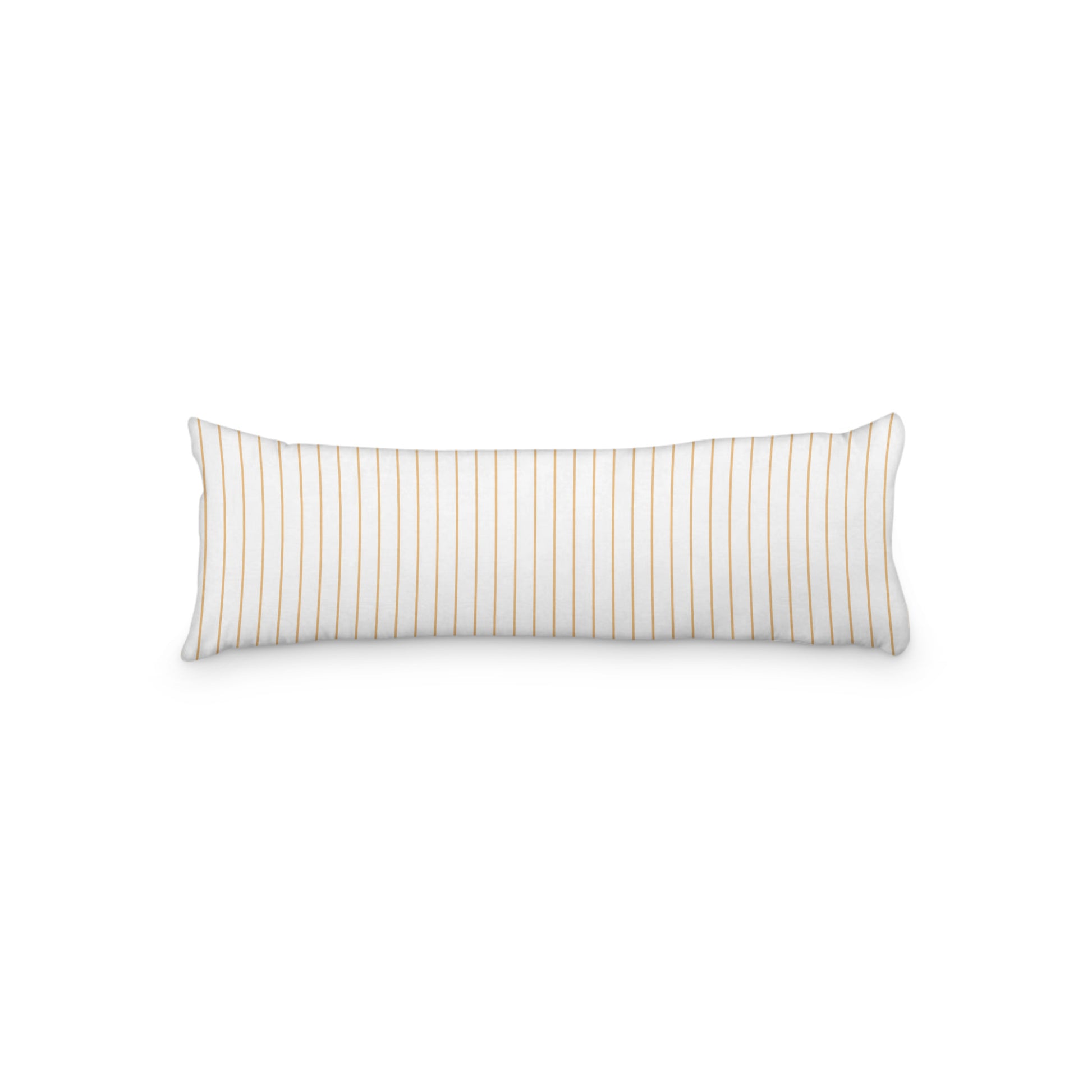 White Microfiber Body Pillow with Fine Pale Orange Stripes, MFBP-1232-151,  20 x 54 inches