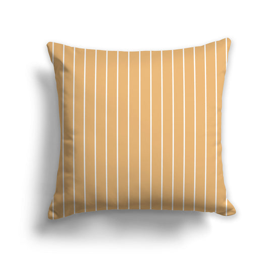 26 inch Throw Pillow with Orange and White Thin Vertical Stripe Pattern