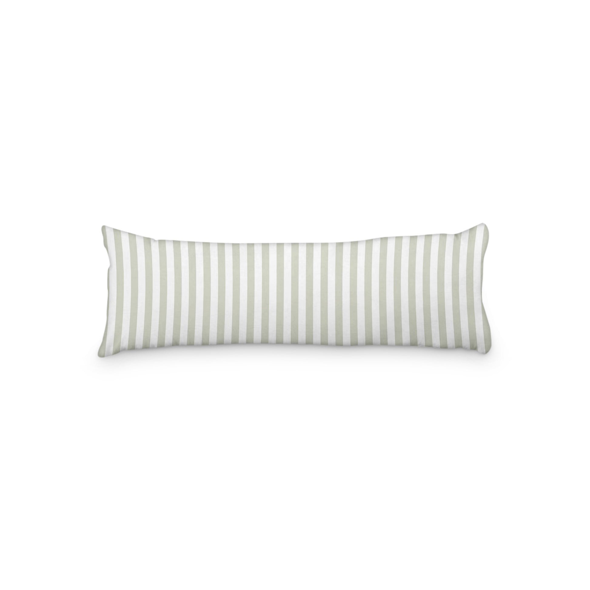 White Microfiber Body Pillow with Pale Green Bars, MFBP-1241-051,  20 x 54 inches
