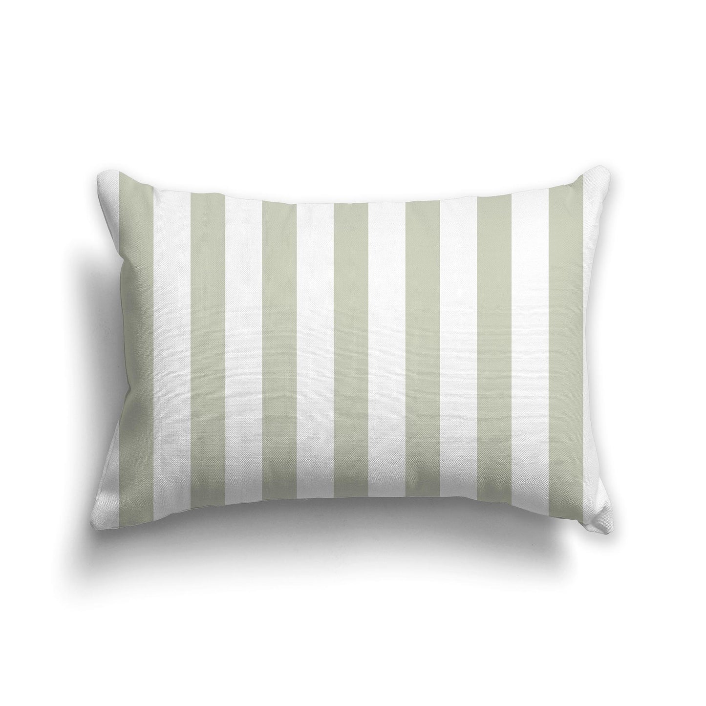 20x14 inch Lumbar Throw Pillow with Thick Pale Green and White Vertical Bars