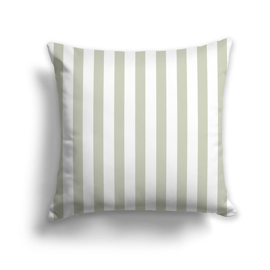 26 inch Throw Pillow with Thick Pale Green and White Vertical Bars