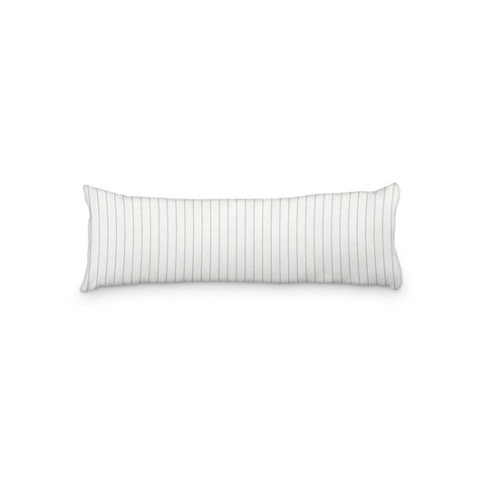 White Microfiber Body Pillow with Fine Pale Green Stripes, MFBP-1241-151,  20 x 54 inches