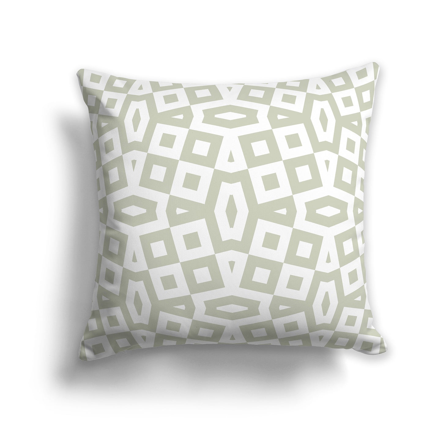 20 inch Throw Pillow with Pale Green and White Geometric Pattern