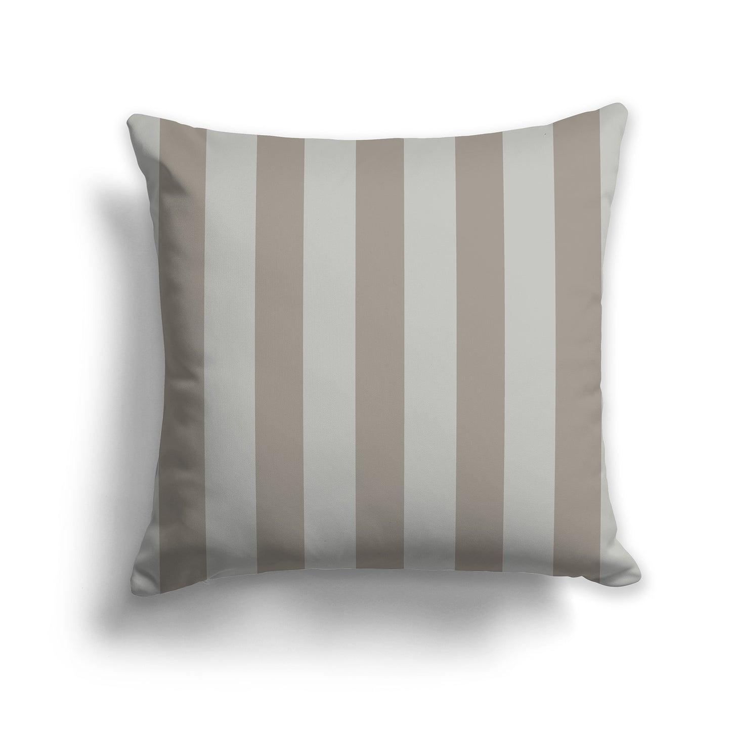 14 inch Throw Pillow with Brown and Grey-green Vertical Bars