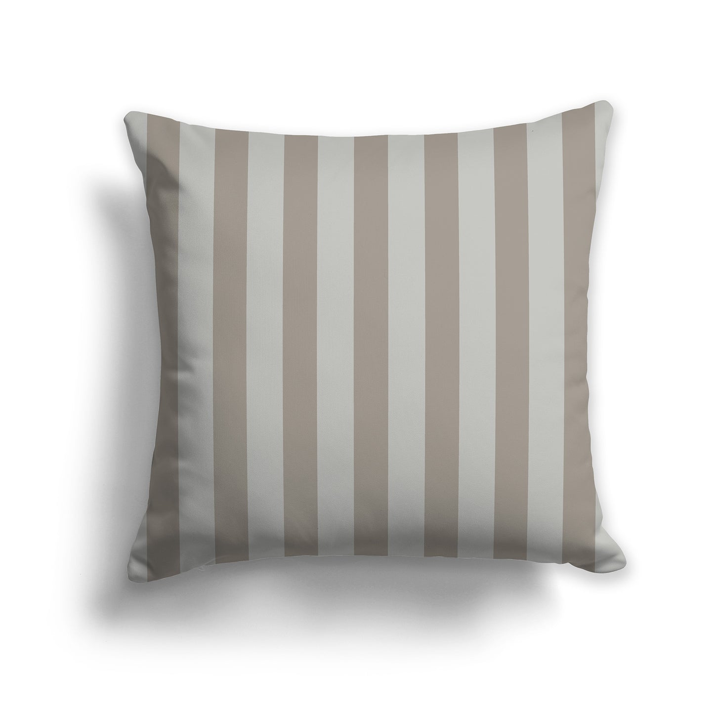 20 inch Throw Pillow with Thick Brown and Grey-green Vertical Bars