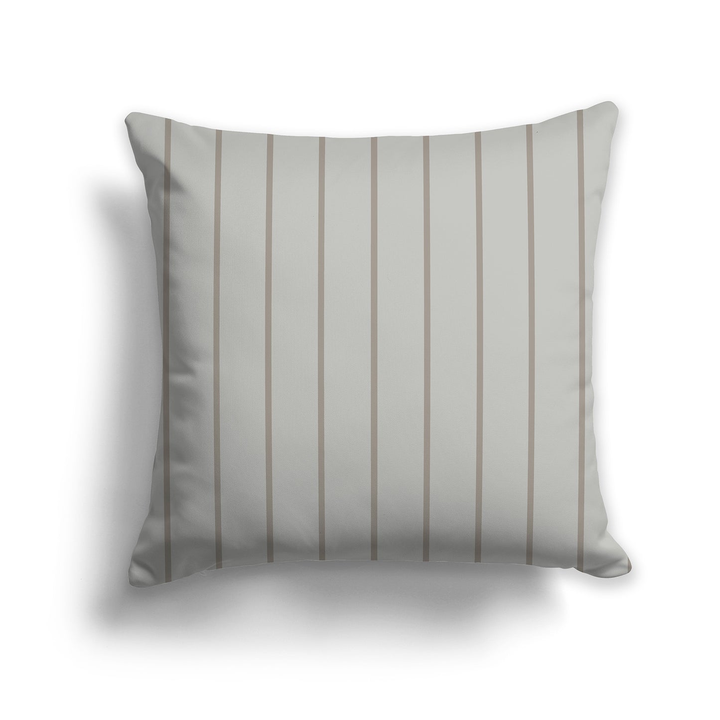 14 inch Throw Pillow with Brown and Grey-green Thin Vertical Stripe Pattern