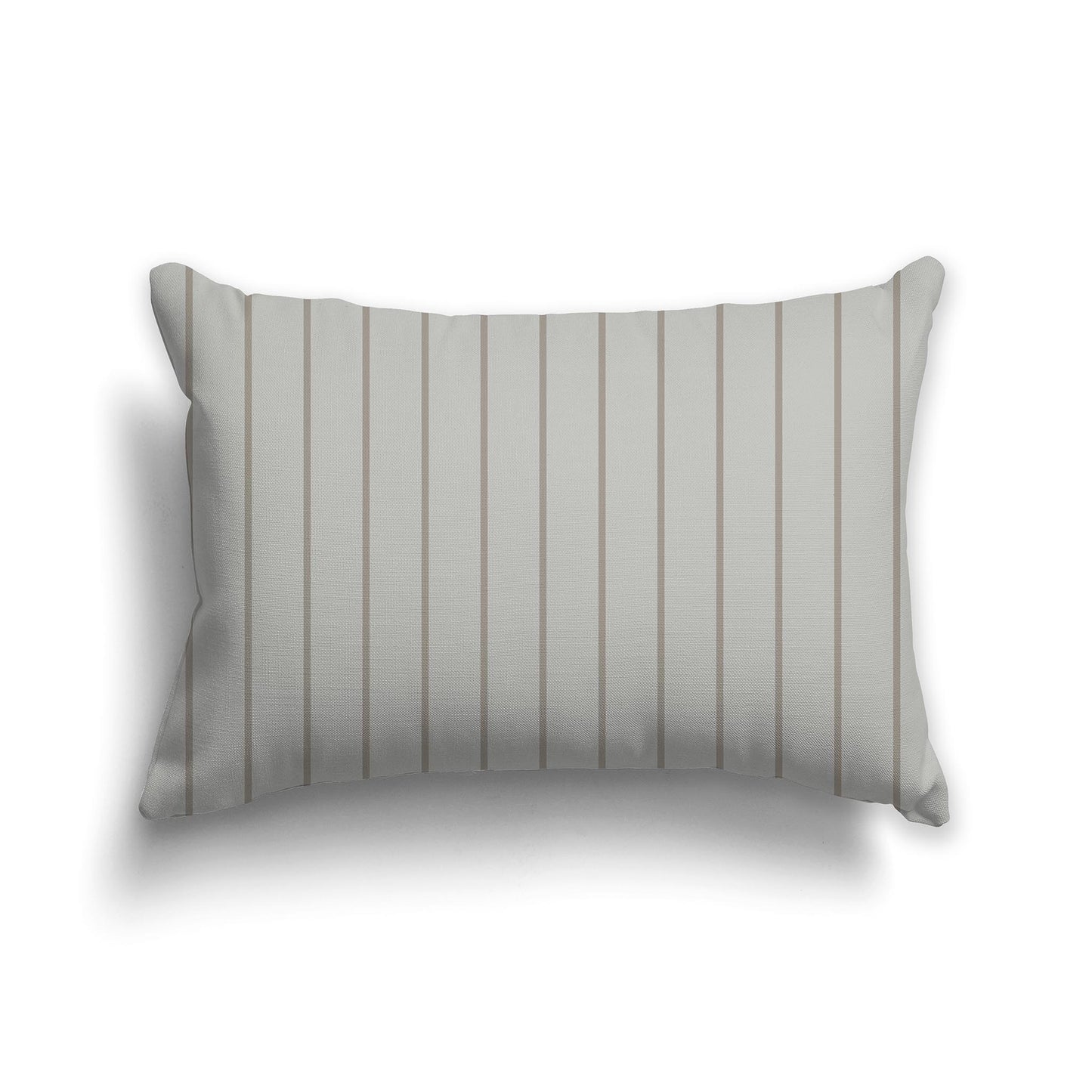 20x14 inch Lumbar Throw Pillow with Brown and Grey-green Thin Vertical Stripe Pattern