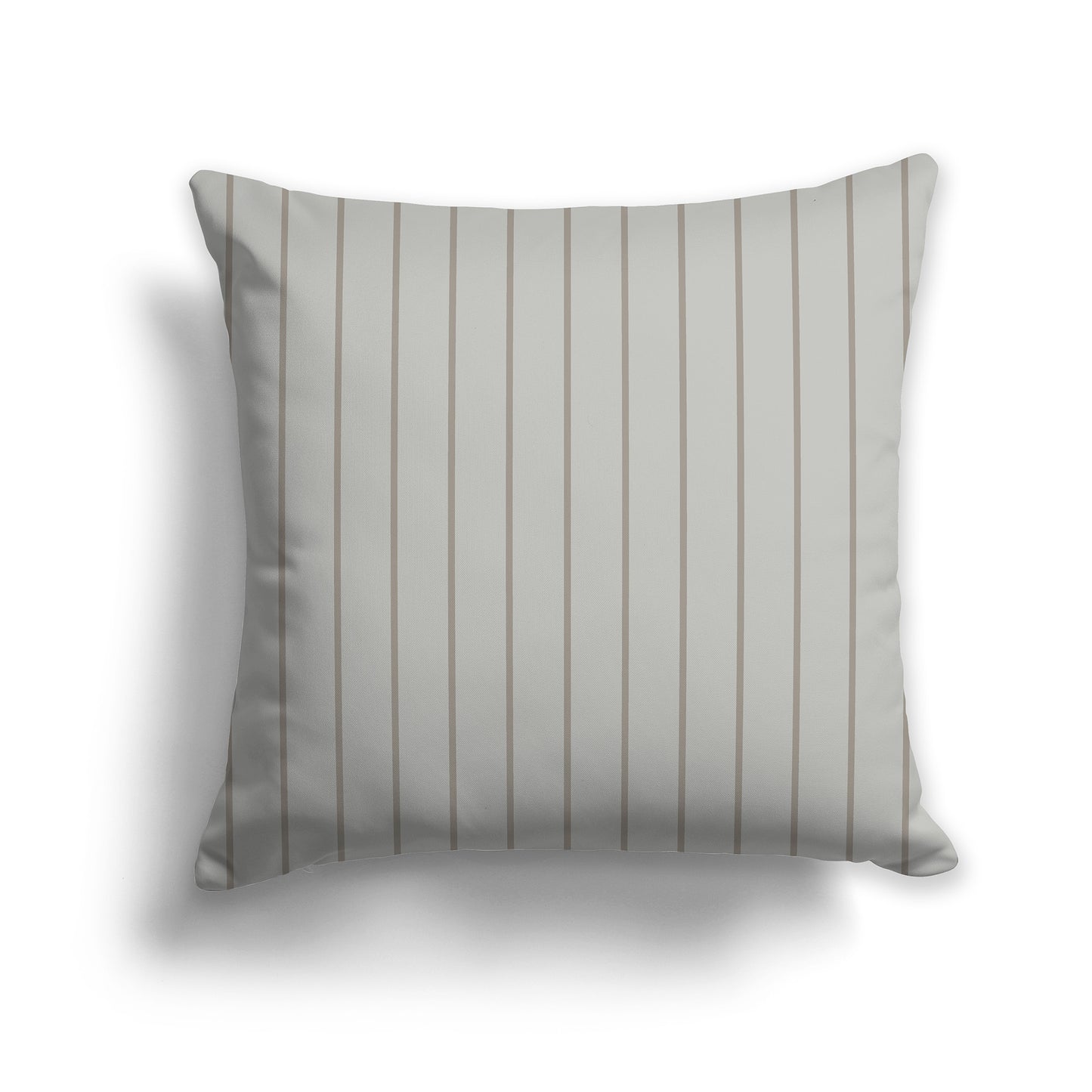 20 inch Throw Pillow with Brown and Grey-green Thin Vertical Stripe Pattern