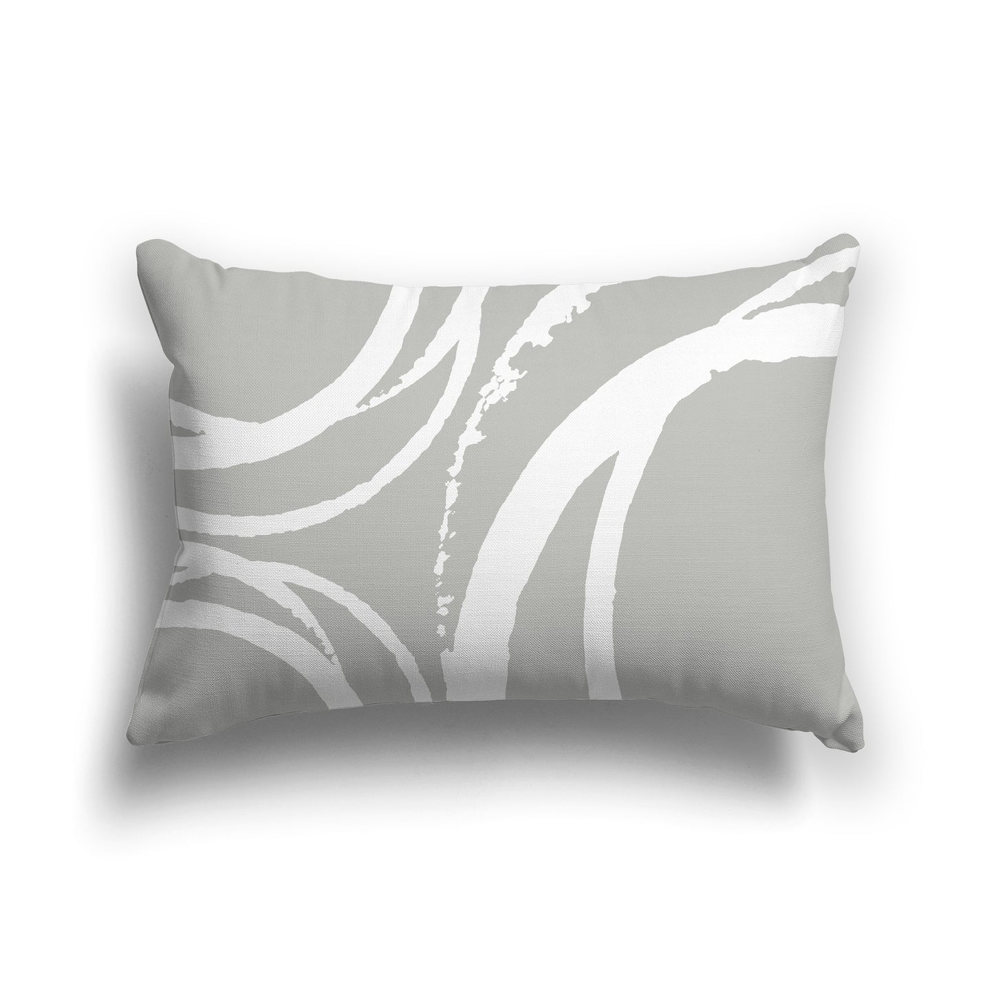 Grey Lumbar Throw Pillow with White Abstract Circles