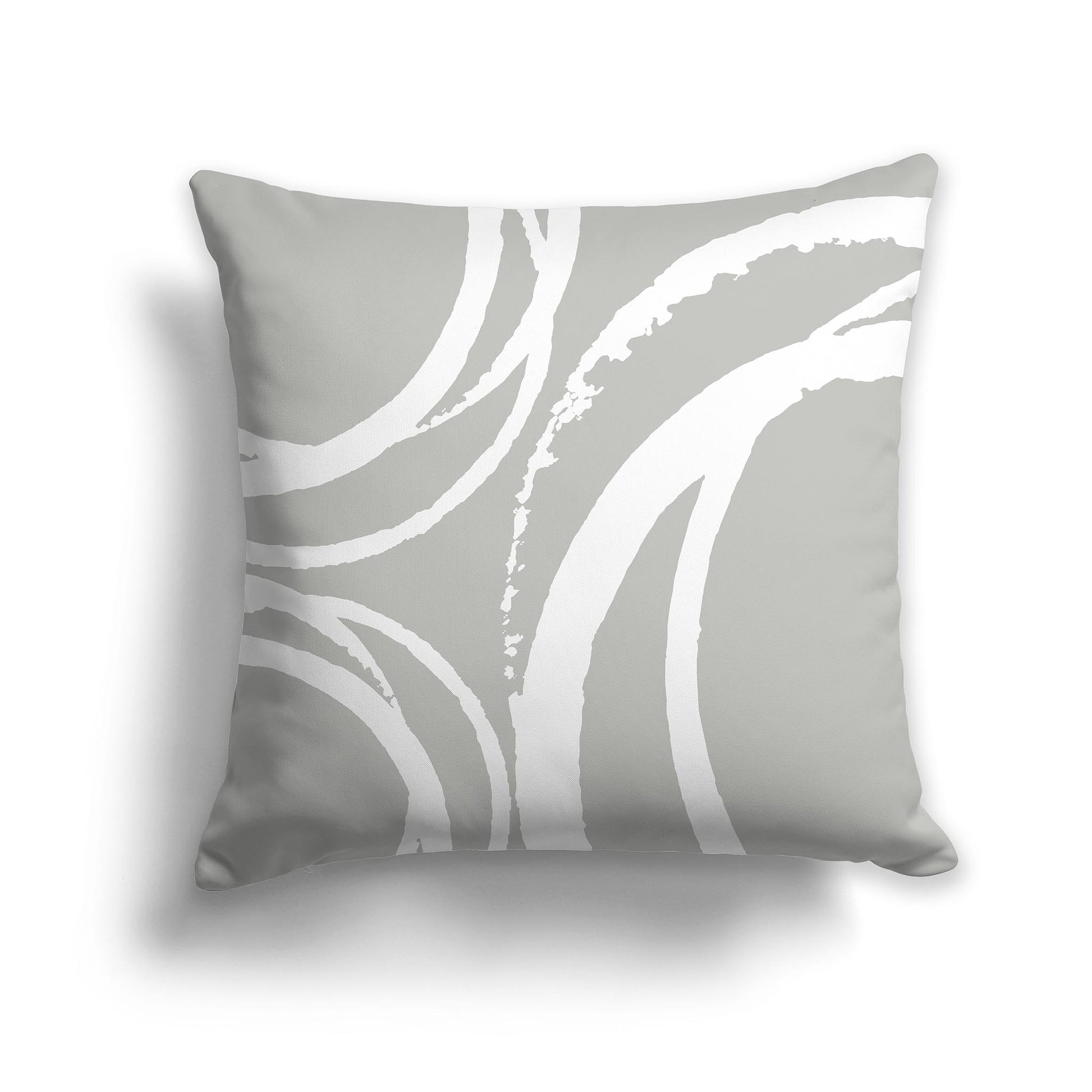 Grey Square Throw Pillow with White Abstract Circles