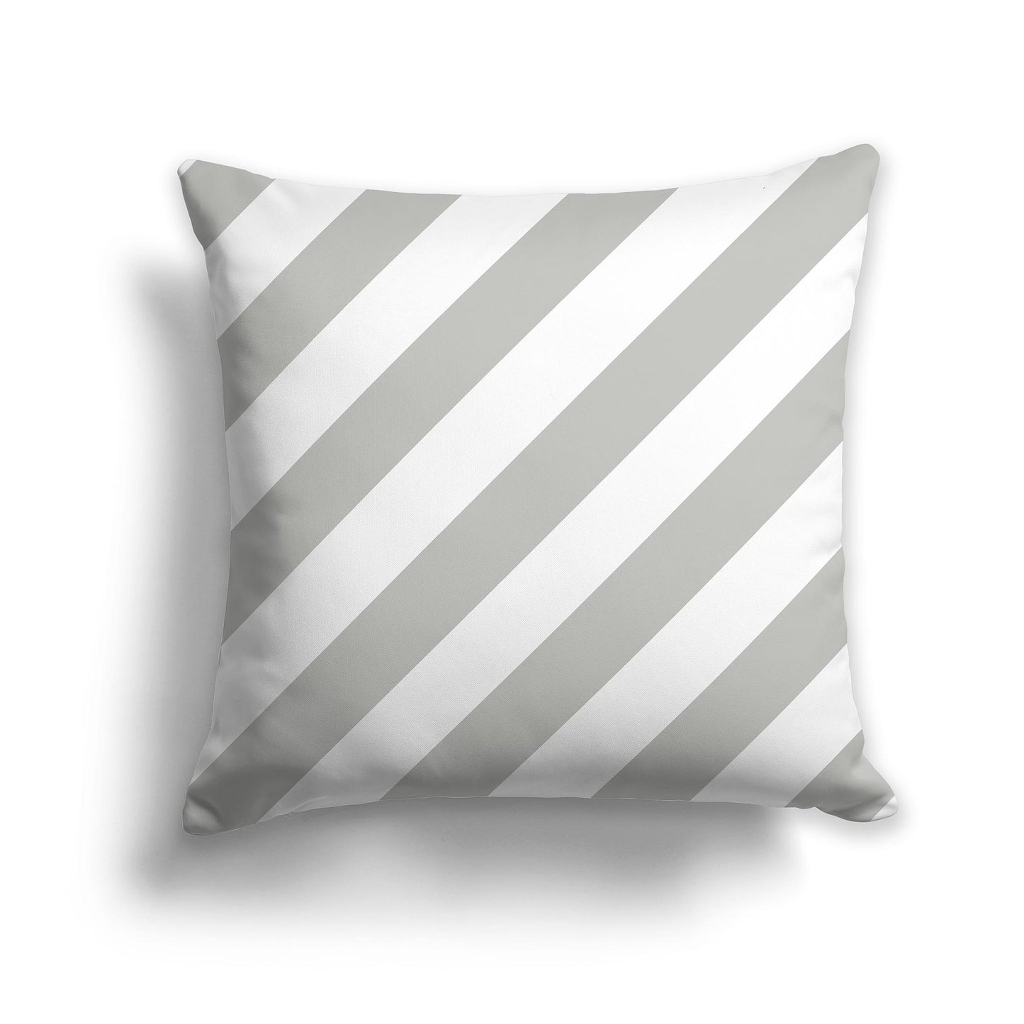 Square Throw Pillow  with Grey and White Diagonal Bars