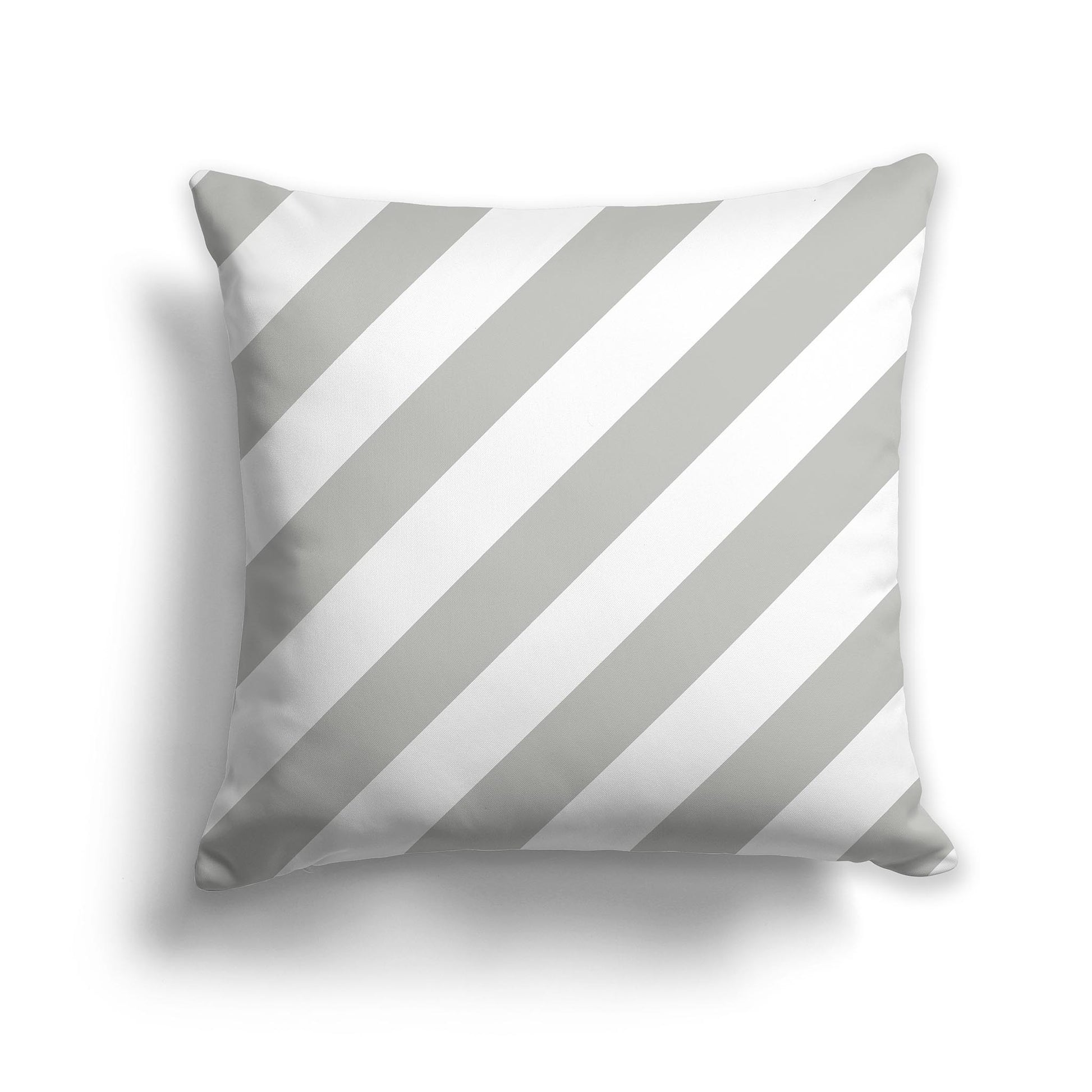 Square Throw Pillow  with Grey and White Diagonal Bars