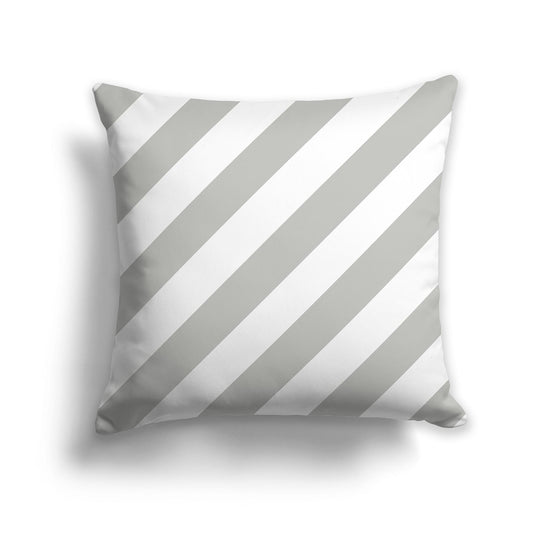 Square Throw Pillow  with Grey and White Diagonal Bars