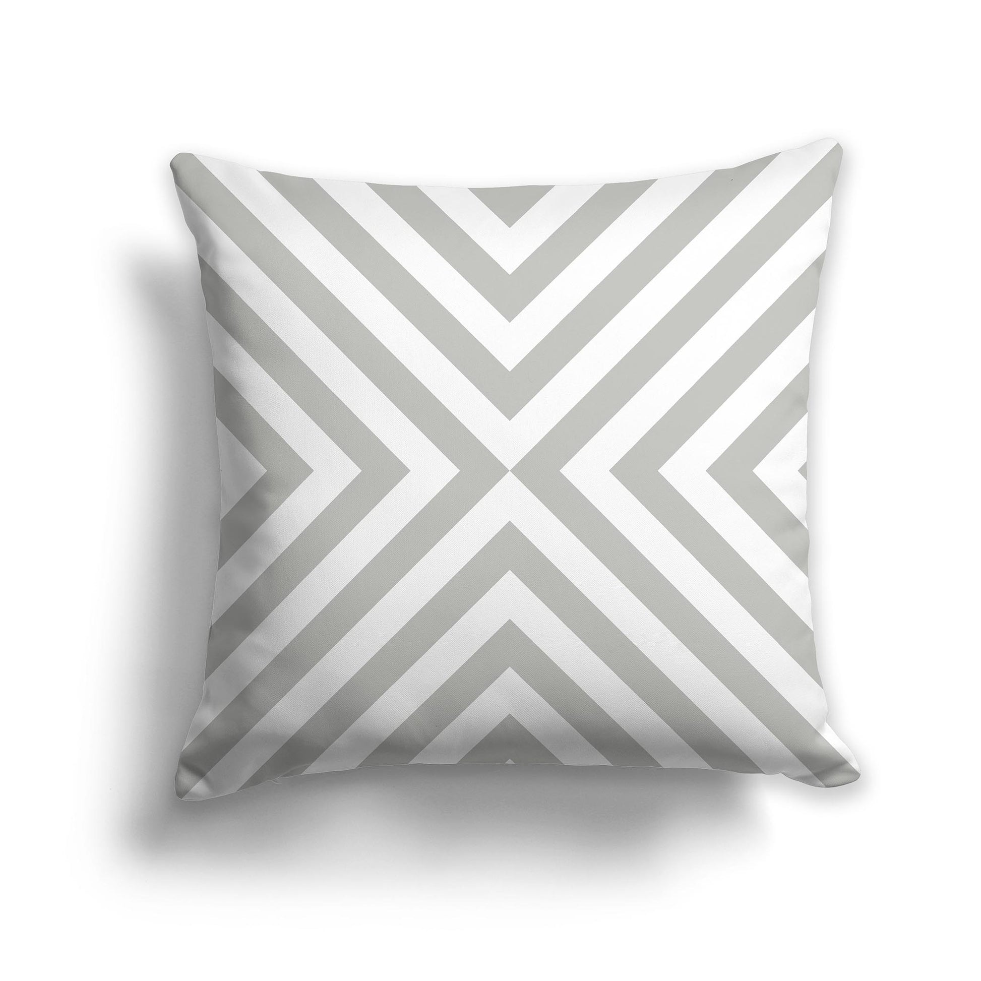 Square Throw Pillow  with Grey and White Diagonal Bars