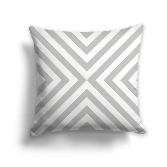 Square Throw Pillow  with Grey and White Diagonal Bars