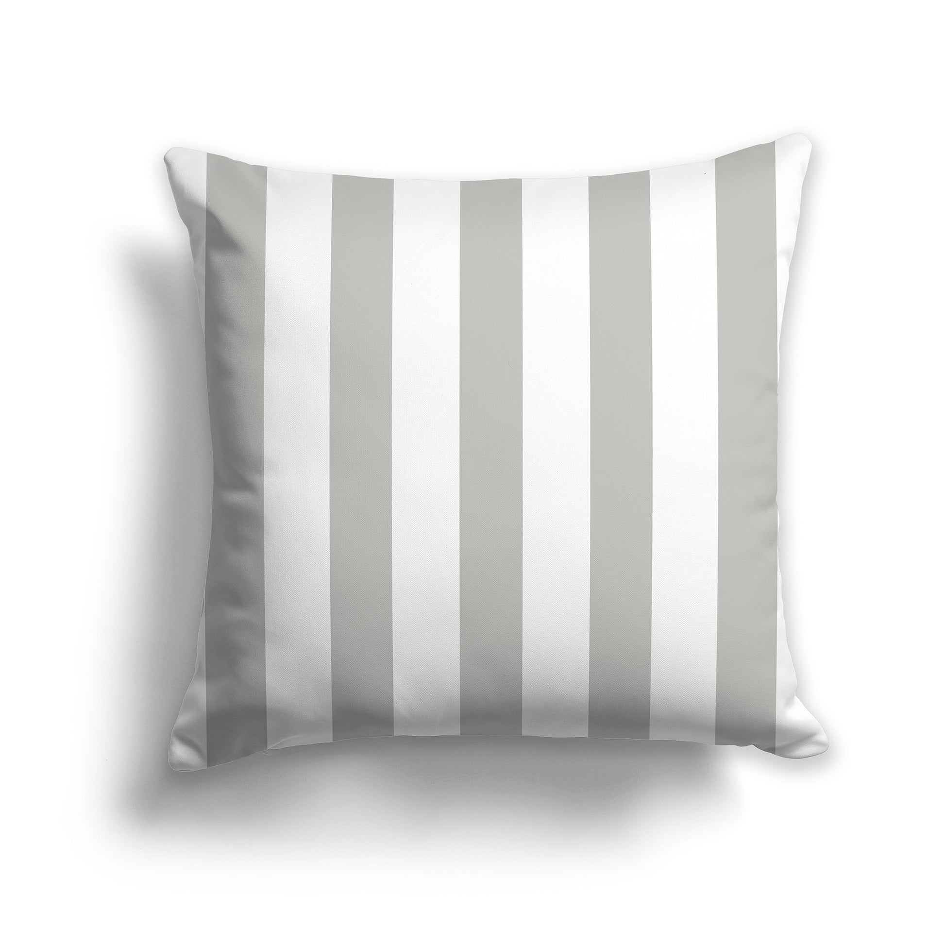 14 inch Throw Pillow with Grey and White Vertical Bars