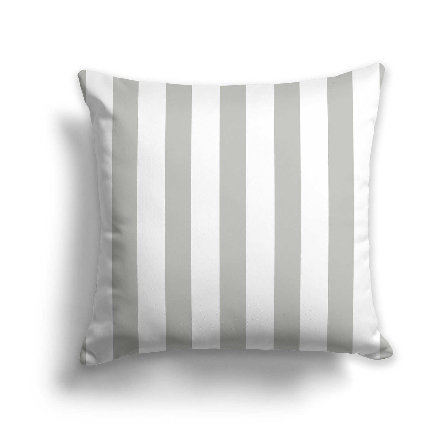 16 inch Throw Pillow with Grey and White Vertical Bars