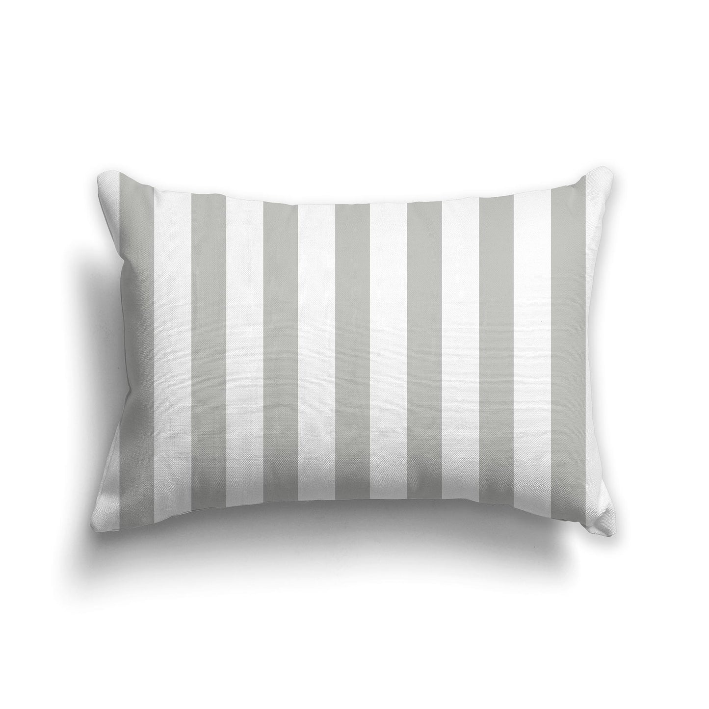 20x14 inch Lumbar Throw Pillow with Grey and White Vertical Bars