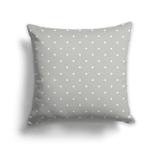26 inch Grey Throw Pillow with White Diamond Pattern 