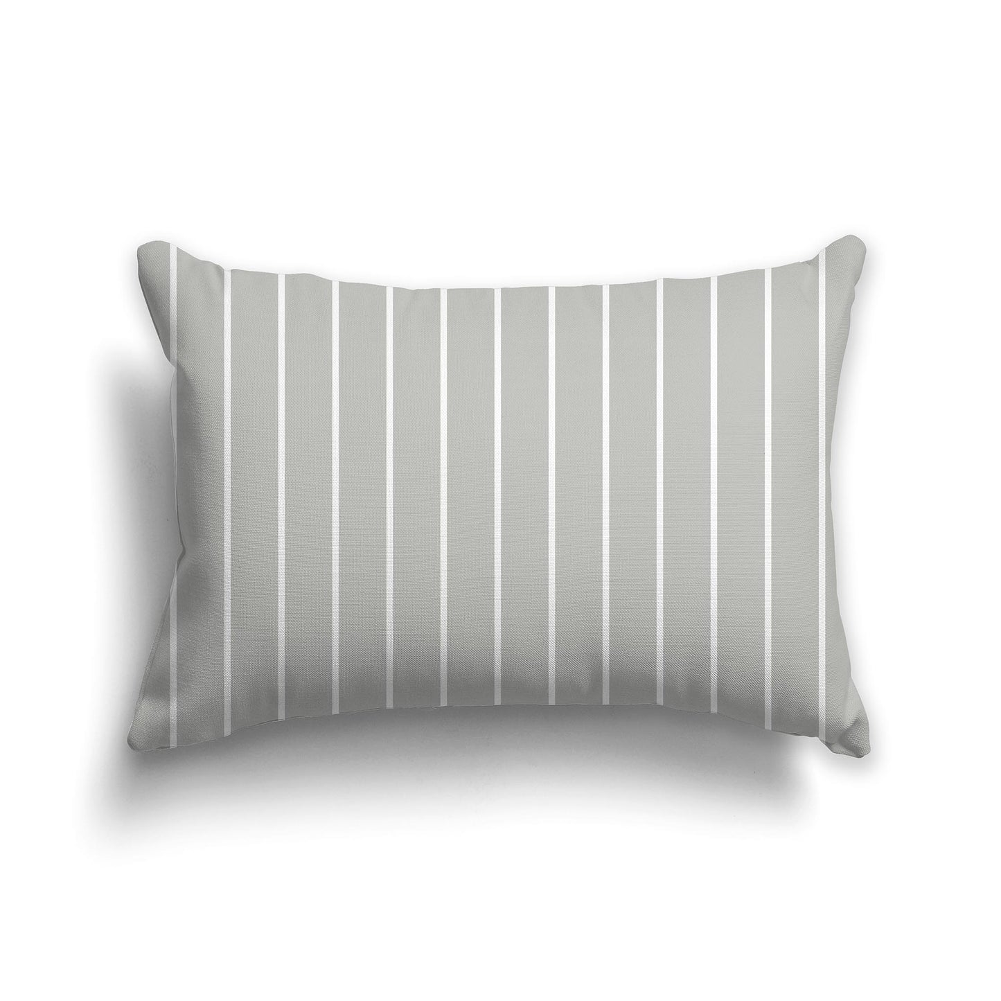 20x14 inch Grey Lumbar Throw Pillow with White Stripes