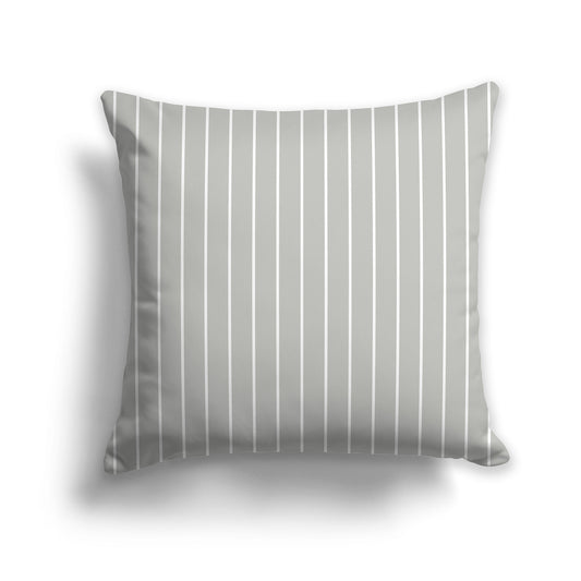 26 inch Grey Throw Pillow with White Stripes