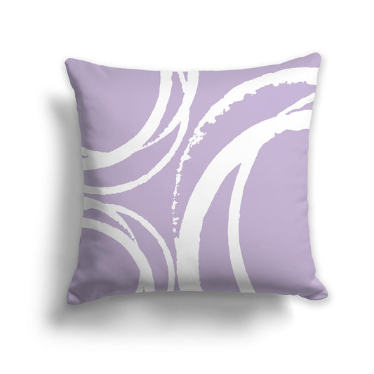 Square Throw Pillow with Mauve and White Abstract Circles