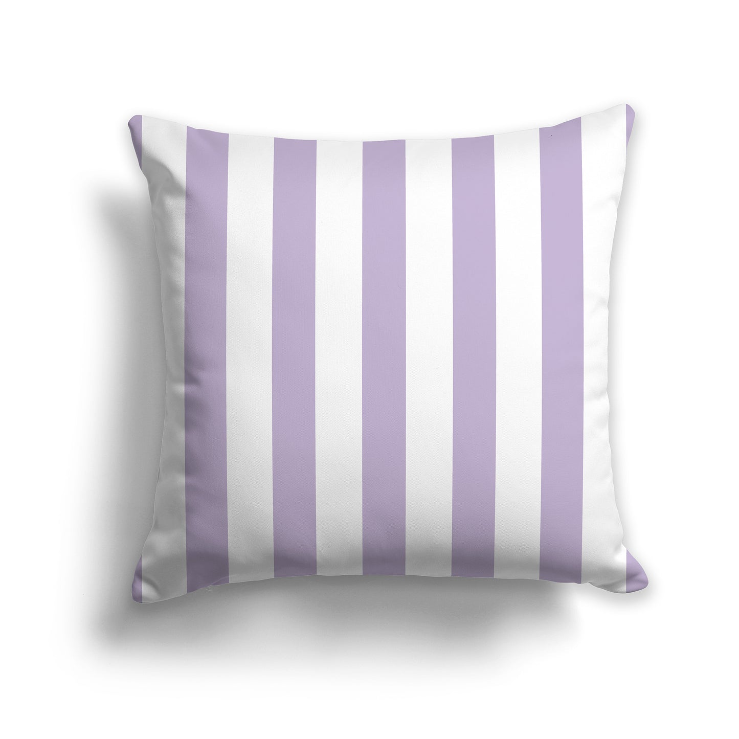 16 inch Throw Pillow with Thick Mauve and White Vertical Bars