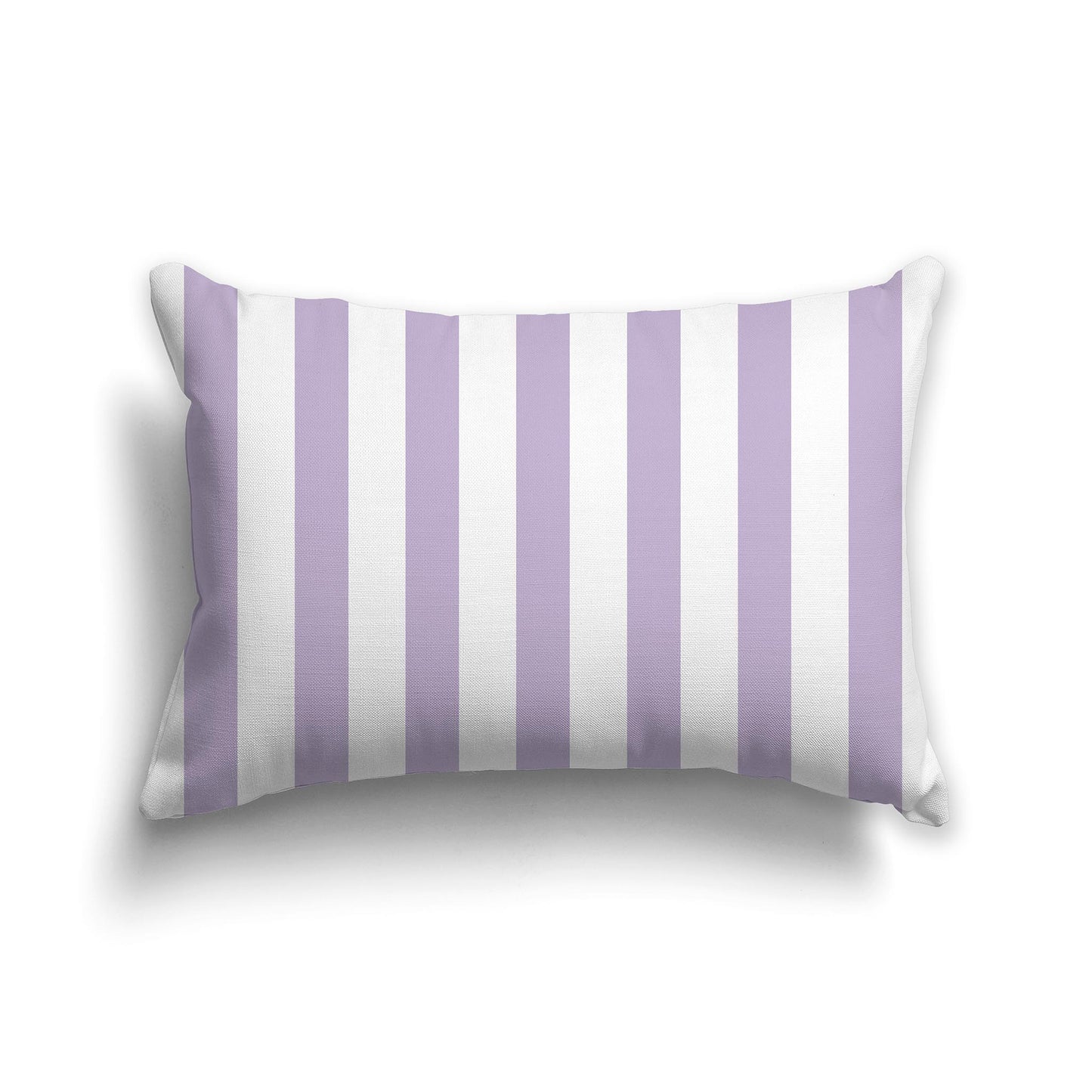 20x14 inch Lumbar Throw Pillow with Thick Mauve and White Vertical Bars