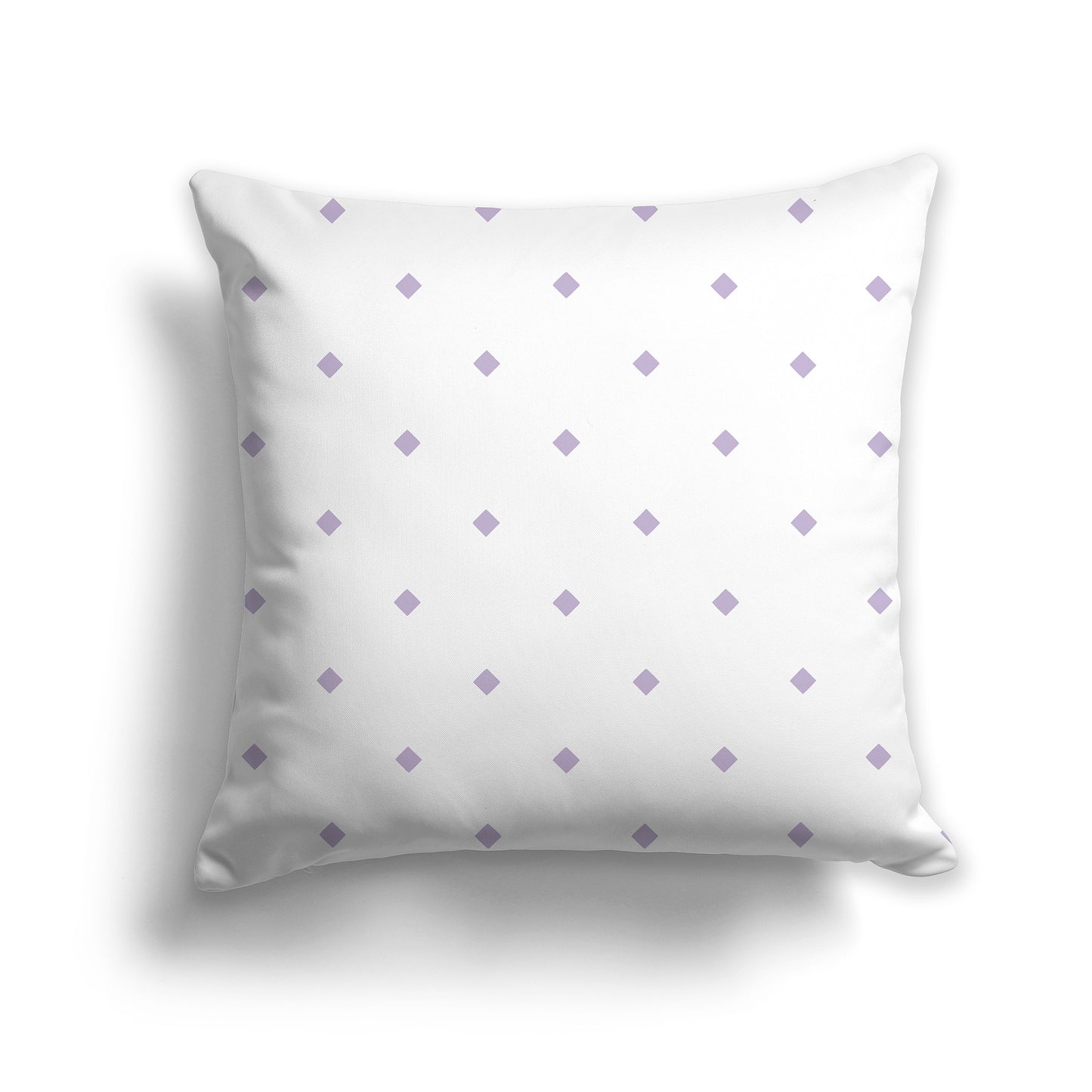14 inch White Throw Pillow with Large Mauve Diamond Pattern
