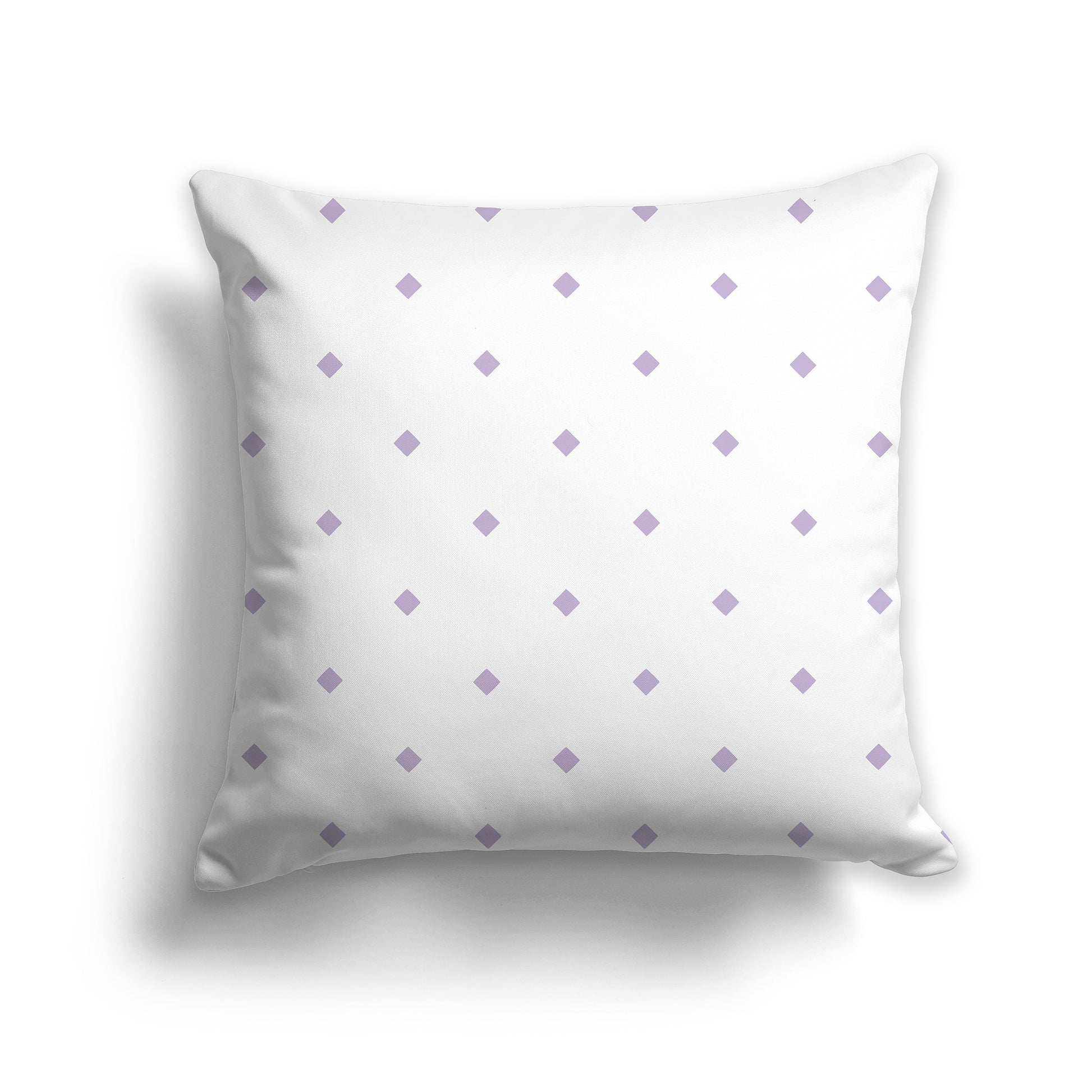 14 inch White Throw Pillow with Large Mauve Diamond Pattern