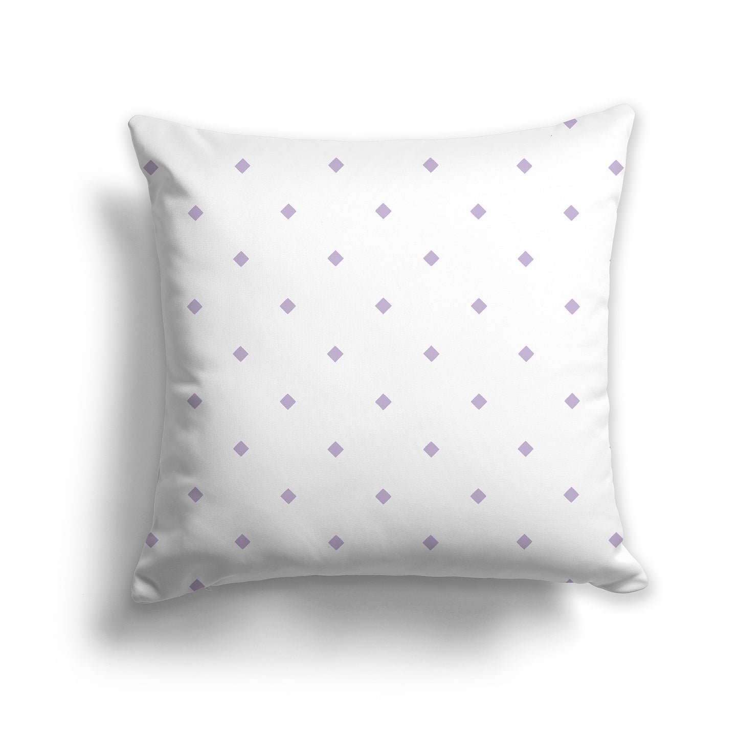 16 inch White Throw Pillow with Large Mauve Diamond Pattern