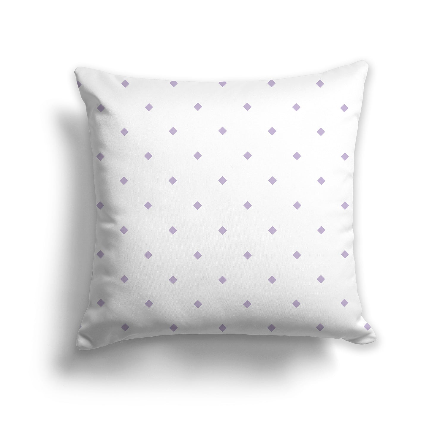 18 inch White Throw Pillow with Large Mauve Diamond Pattern