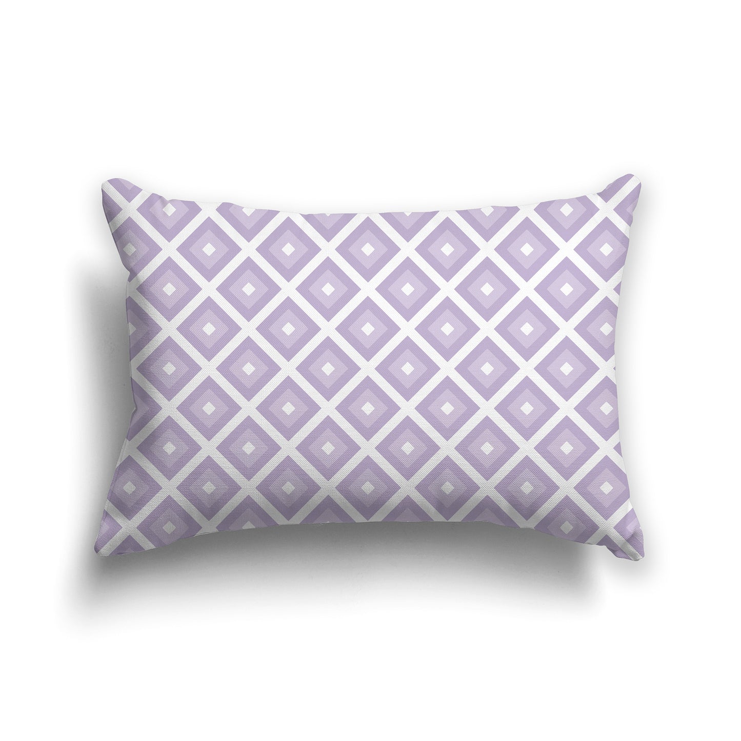 20x14 inch Lumbar Throw Pillow with Mauve and White Square Repeat Pattern