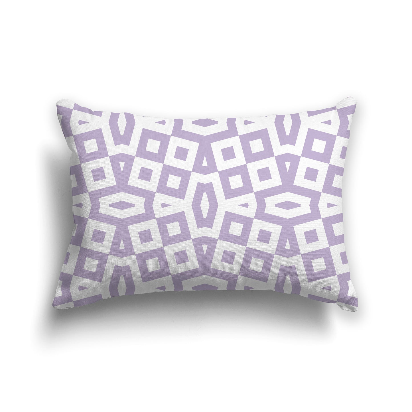 20x14 inch Lumbar Throw Pillow with Mauve and White Geometric Pattern