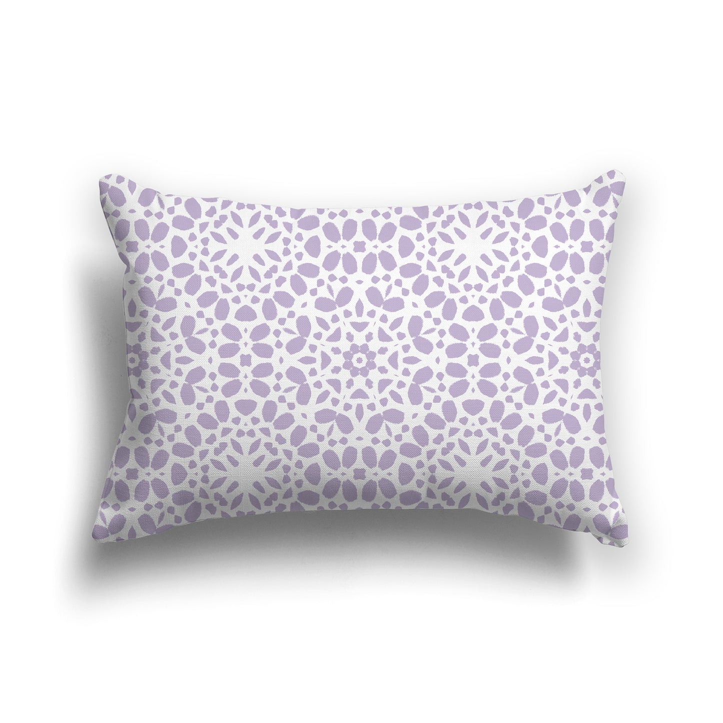 Lumbar Throw Pillow with Fine Mauve and White Circular Repeat Pattern