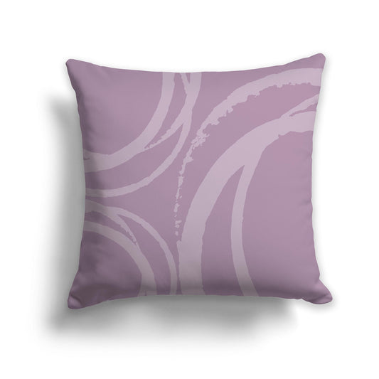 Square Throw Pillow with Two-tone Mauve Abstract Circles