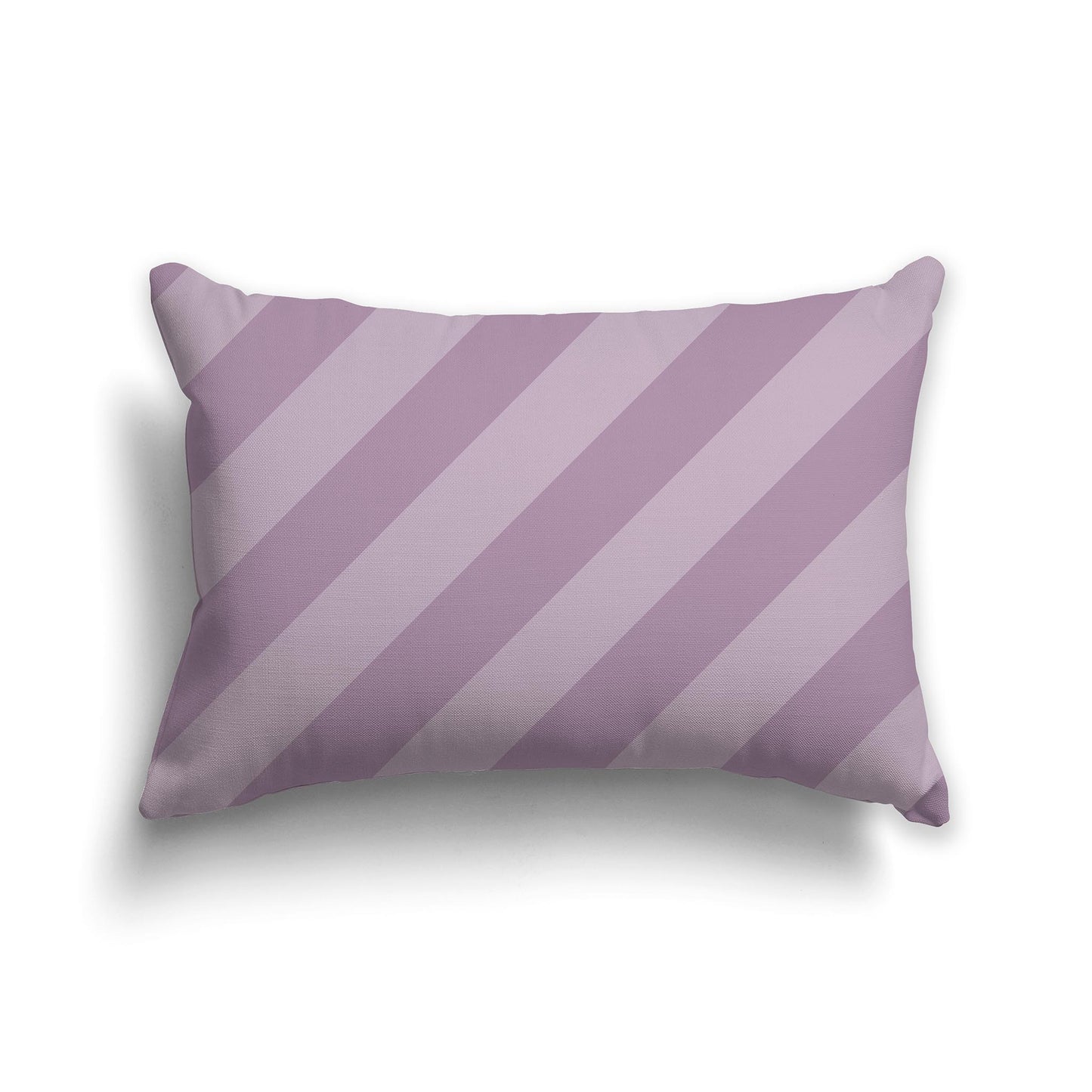 Lumbar Throw Pillow with Two-tone Mauve Diagonal Bars