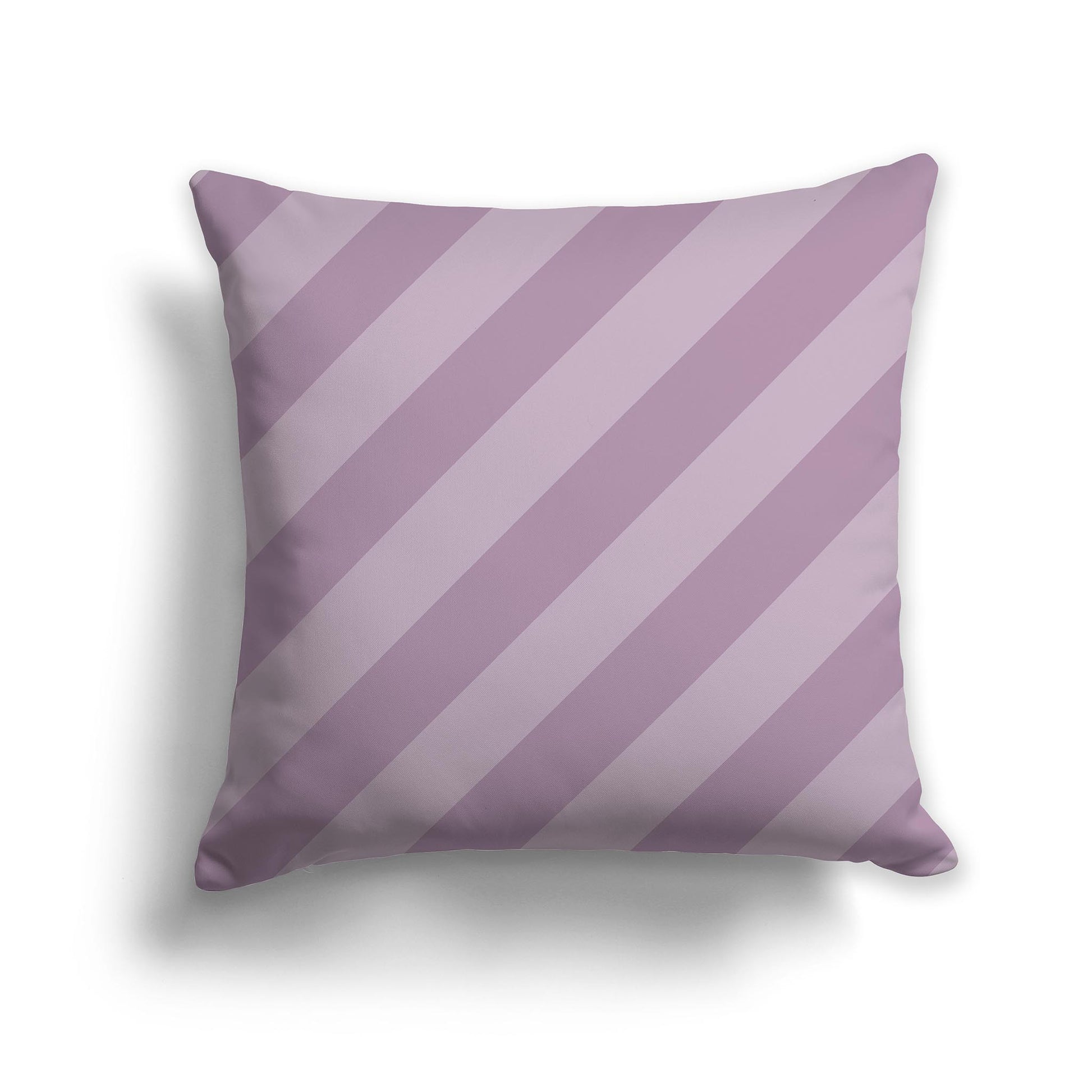 Square Throw Pillow with Two-tone Mauve Diagonal Bars