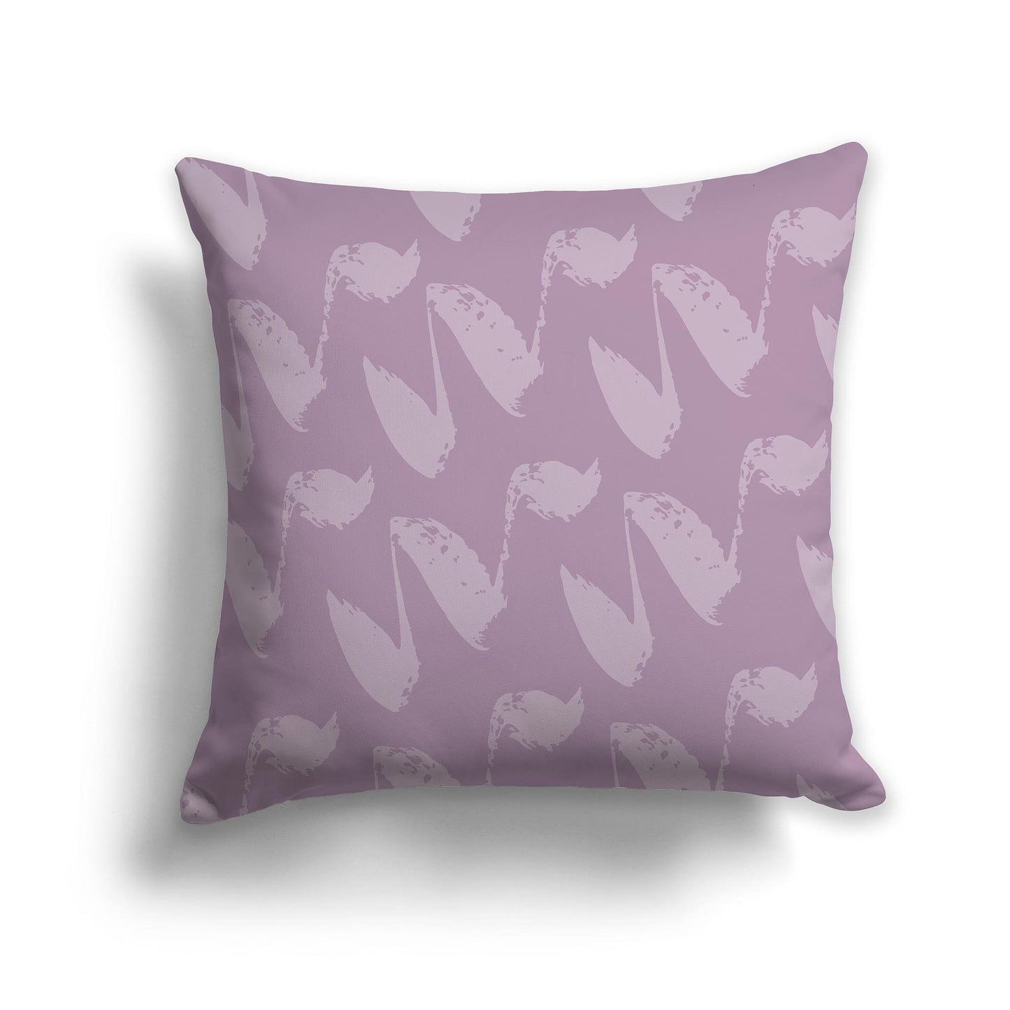 Square Throw Pillow with Two-tone Mauve Squiggle Pattern