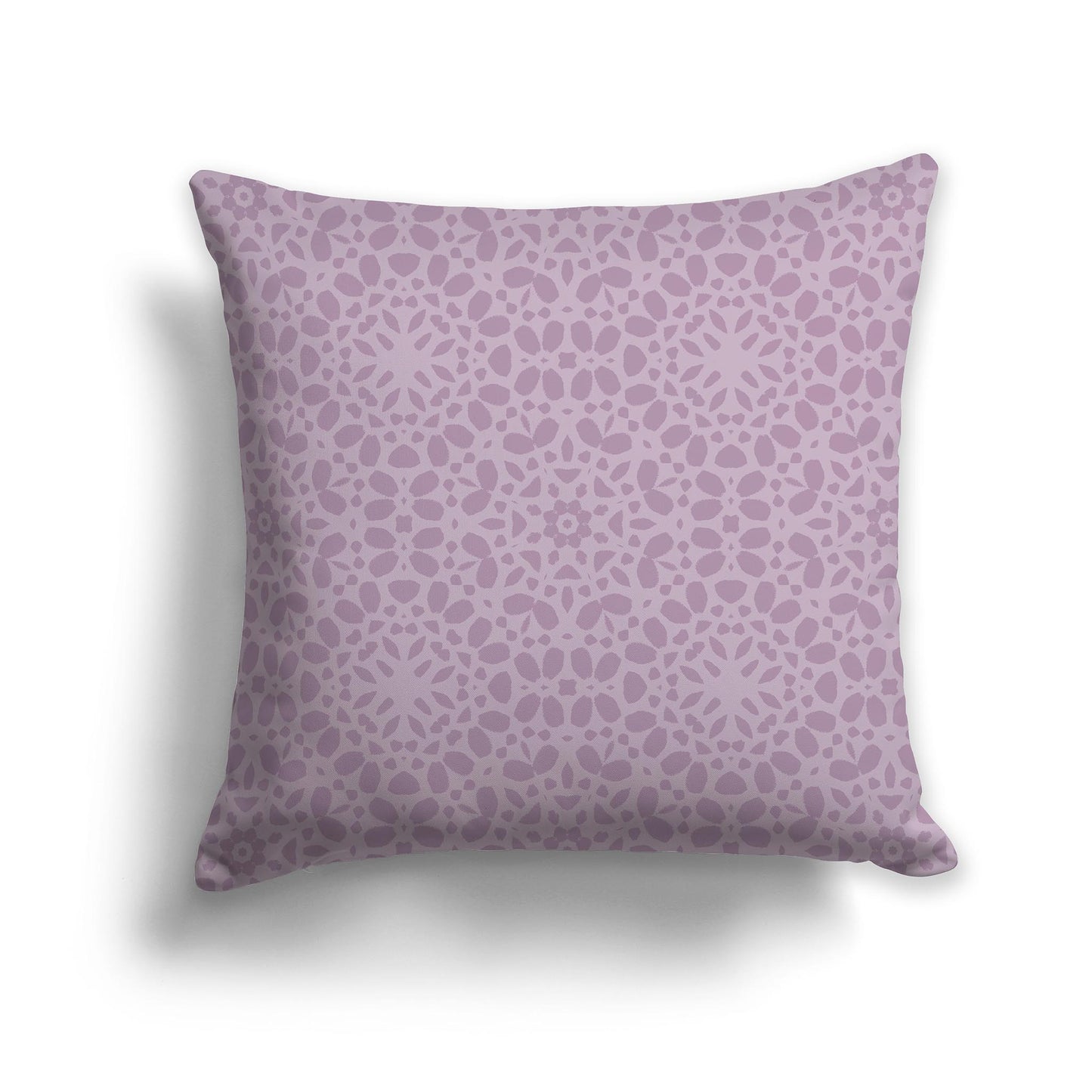 Square Throw Pillow with Fine Two-tone Mauve Circular Repeat Pattern